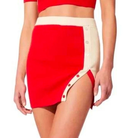 Solid & Stripped The Anna Red and Ivory Miniskirt- Size Small - Picture 1 of 6